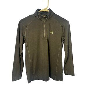 TravisMathew Mens Quarter-Zip Pullover sweater black, medium